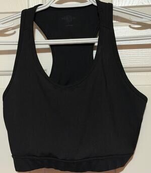 Body & Soul Women's Black Razorback Sports Bra Activewear Lightweight Size L